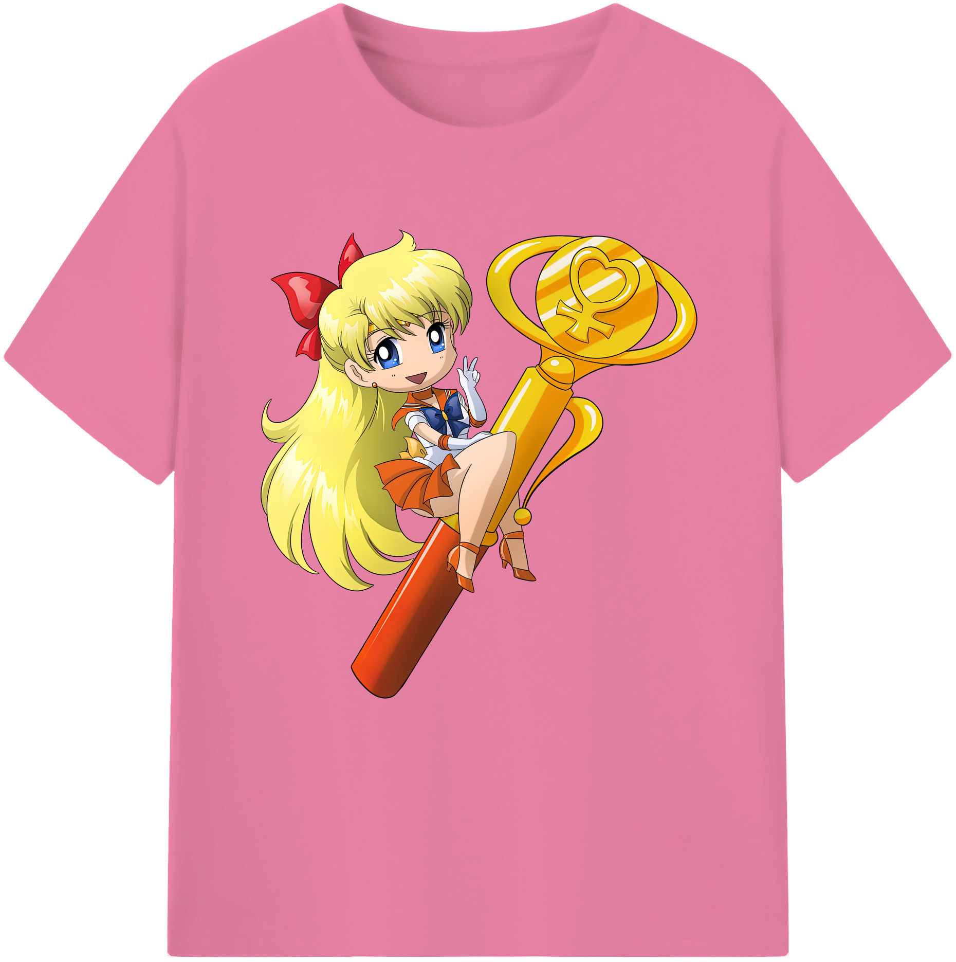 （画像用） 美少女戦士セーラームーン 愛野 美奈子 あいの みなこ Sailor Moon Aino Minako 綿100％半袖Tシャツ（フロントプリント）